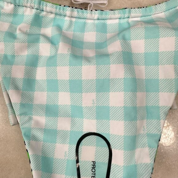 Revolve VDM Marley Reversible Ocean Swirl Blue Gingham Bikini Bottom XSmall - Picture 10 of 11